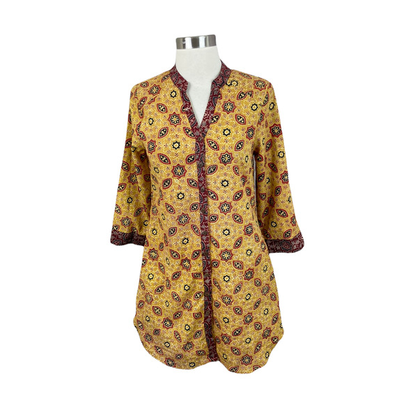 April Cornell NEW XXS Gold Curry Natural Dyed Tunic w/ Pockets - Picture 1 of 4